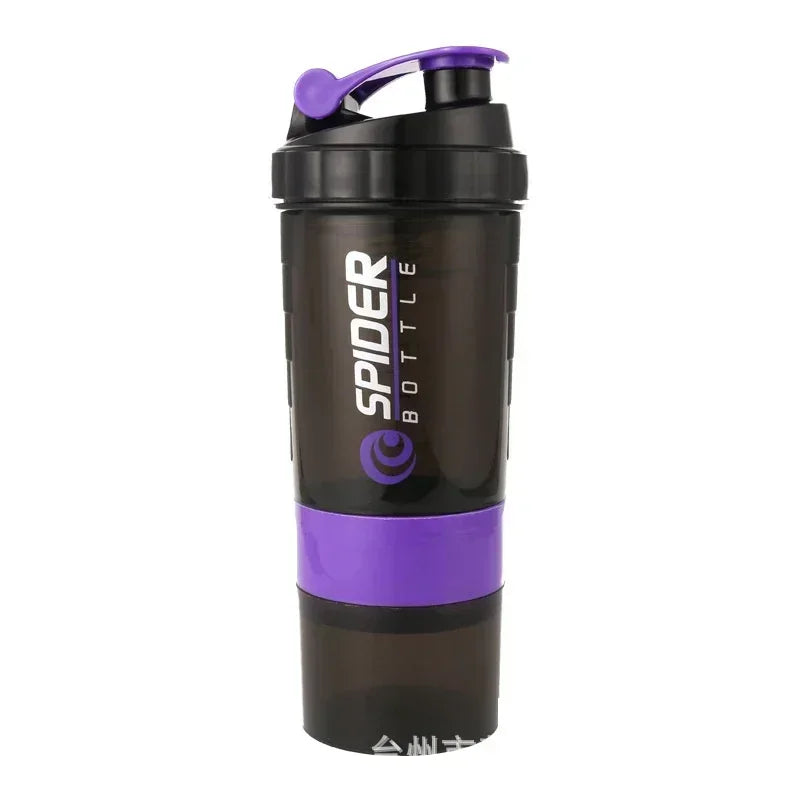 3 Layer Shaker Bottle Protein Mixing Shake Cup Sports Fitness Water Cup 550ml Scaled Plastic Water Bottles with Medicine Box Perfect for protein shakes, smoothies and hydration on the go