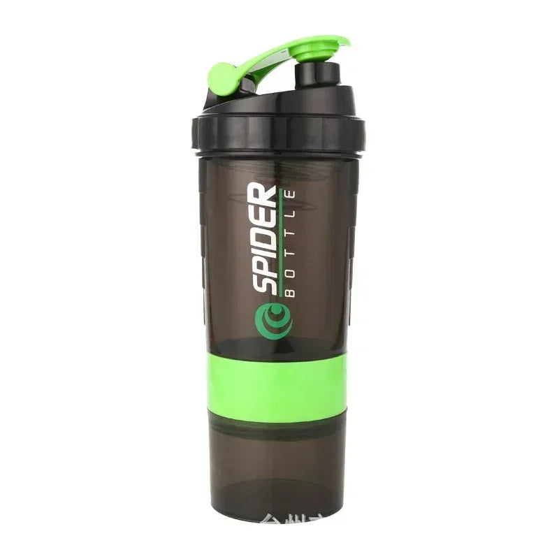 3 Layer Shaker Bottle Protein Mixing Shake Cup Sports Fitness Water Cup 550ml Scaled Plastic Water Bottles with Medicine Box Perfect for protein shakes, smoothies and hydration on the go